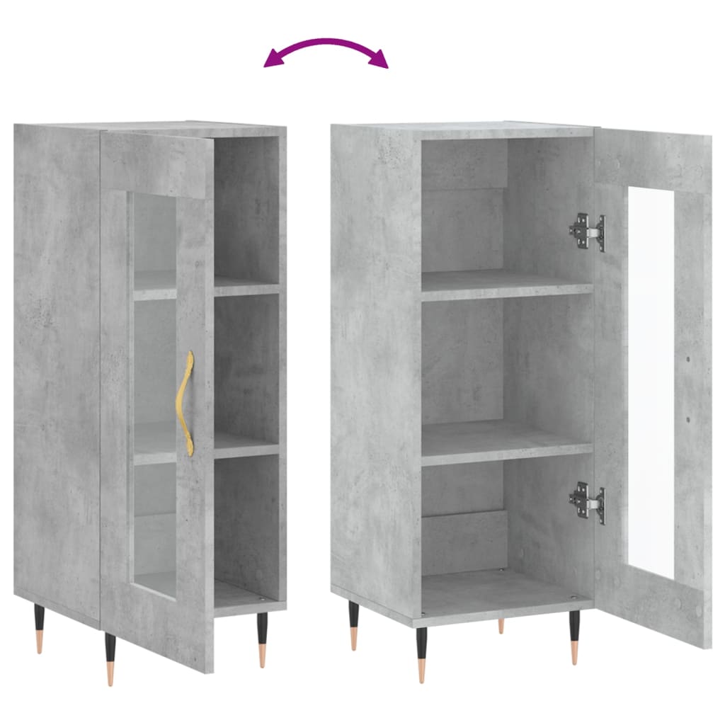 vidaXL Sideboard Concrete Grey 34.5x34x90 cm Engineered Wood
