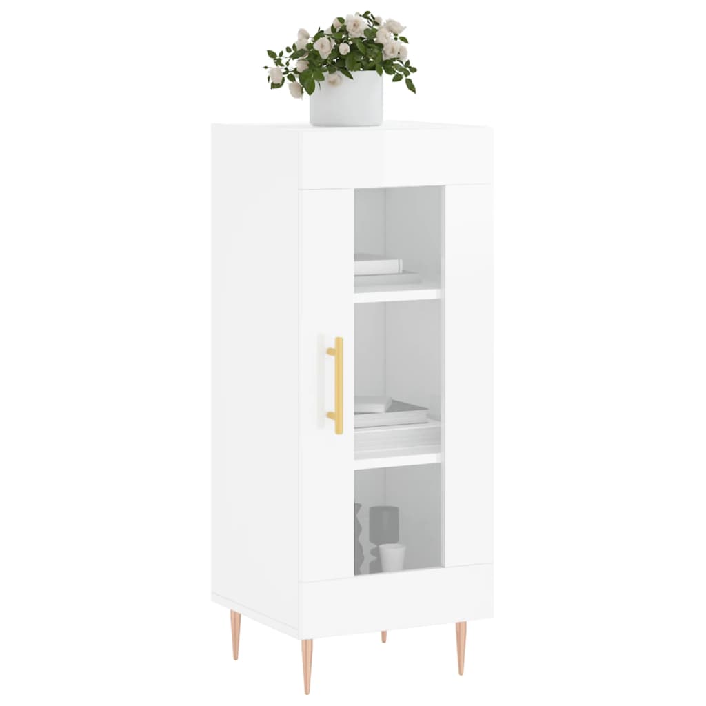 vidaXL Sideboard High Gloss White 34.5x34x90 cm Engineered Wood