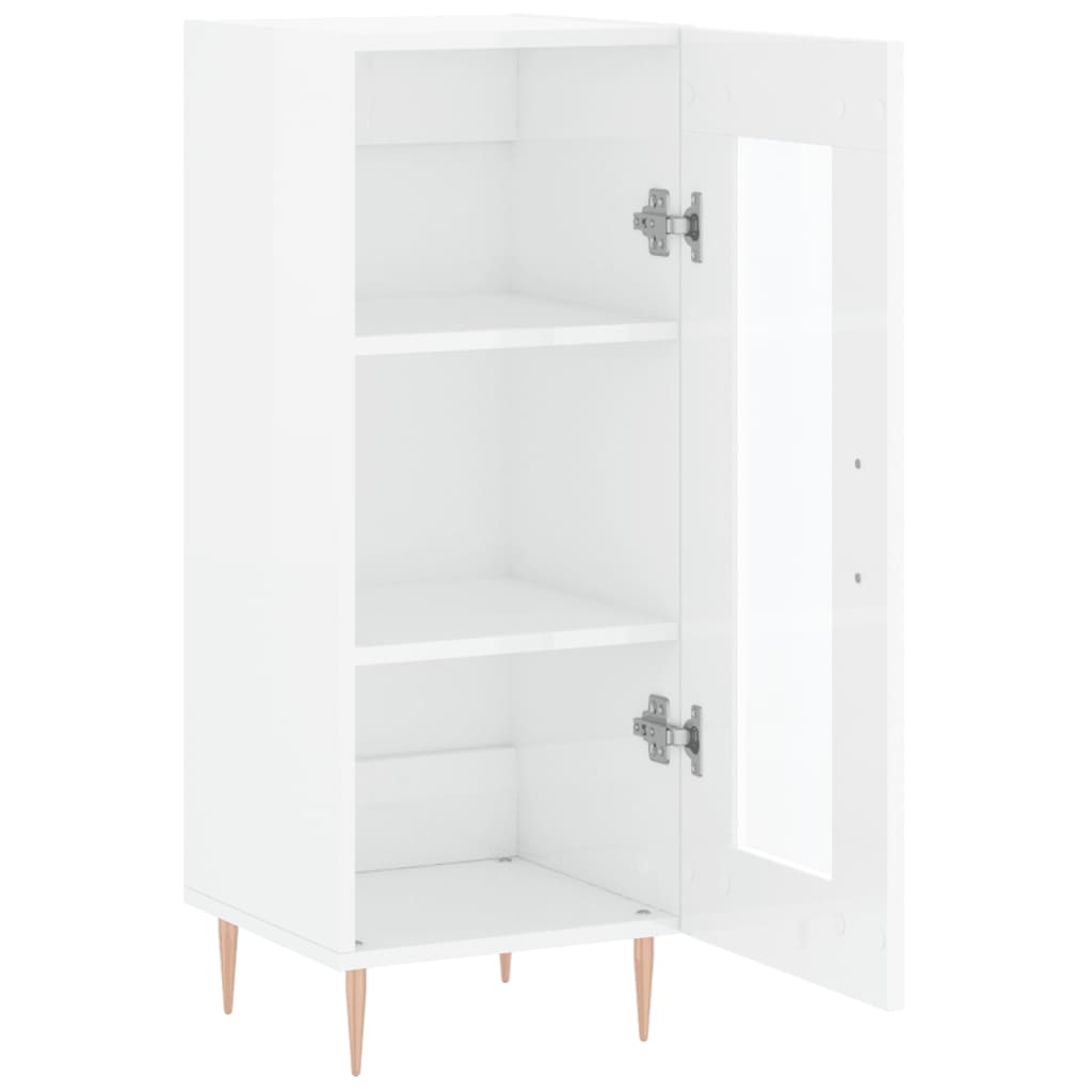 vidaXL Sideboard High Gloss White 34.5x34x90 cm Engineered Wood