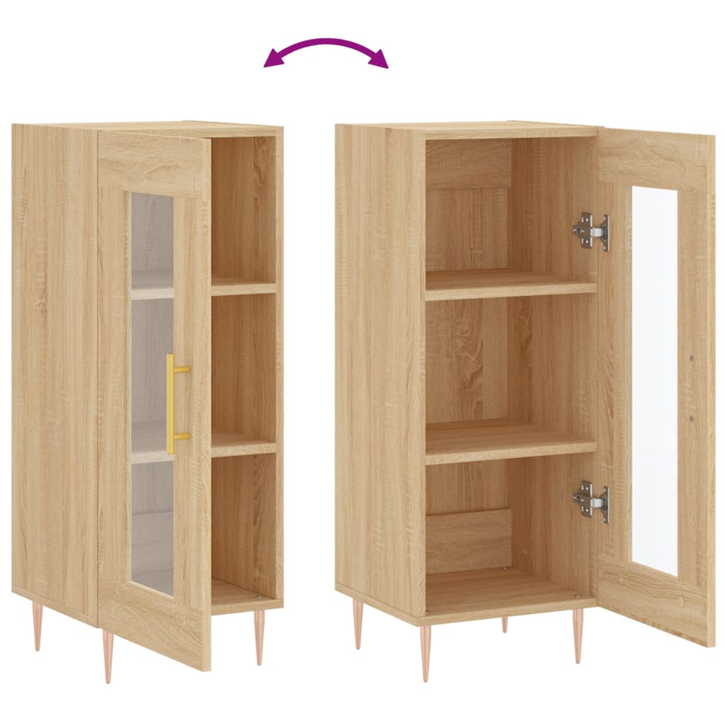 vidaXL Sideboard Sonoma Oak 34.5x34x90 cm Engineered Wood