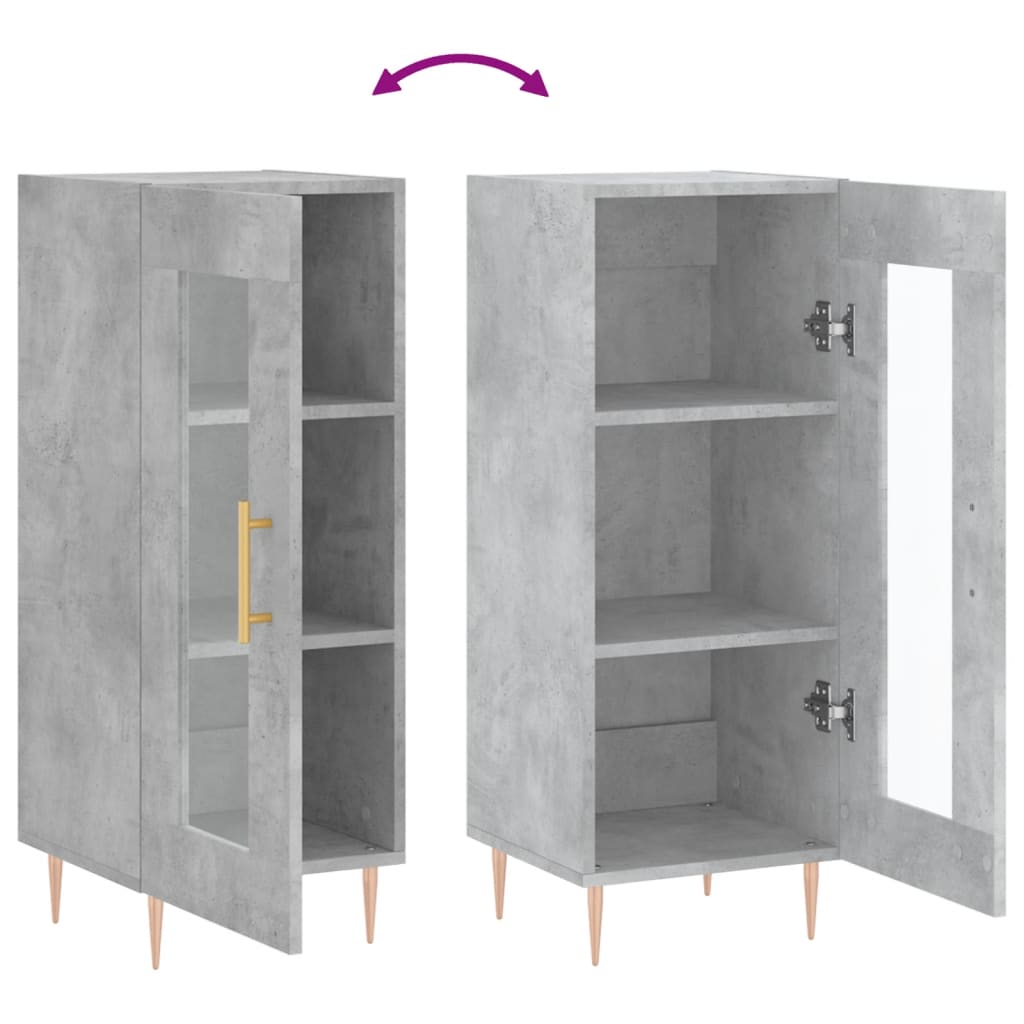 vidaXL Sideboard Concrete Grey 34,5x34x90 cm Engineered Wood