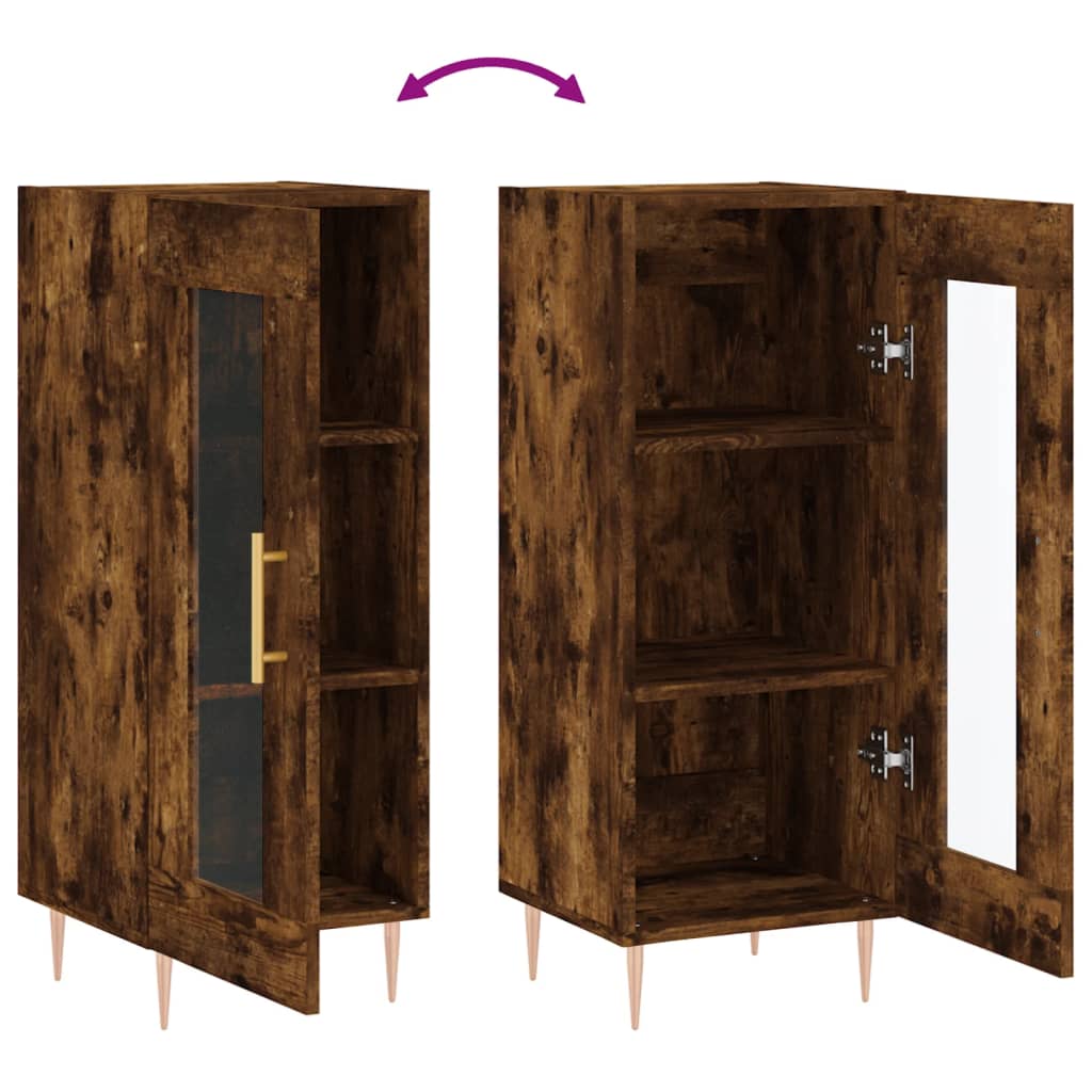 vidaXL Sideboard Smoked Oak 34,5x34x90 cm Engineered Wood