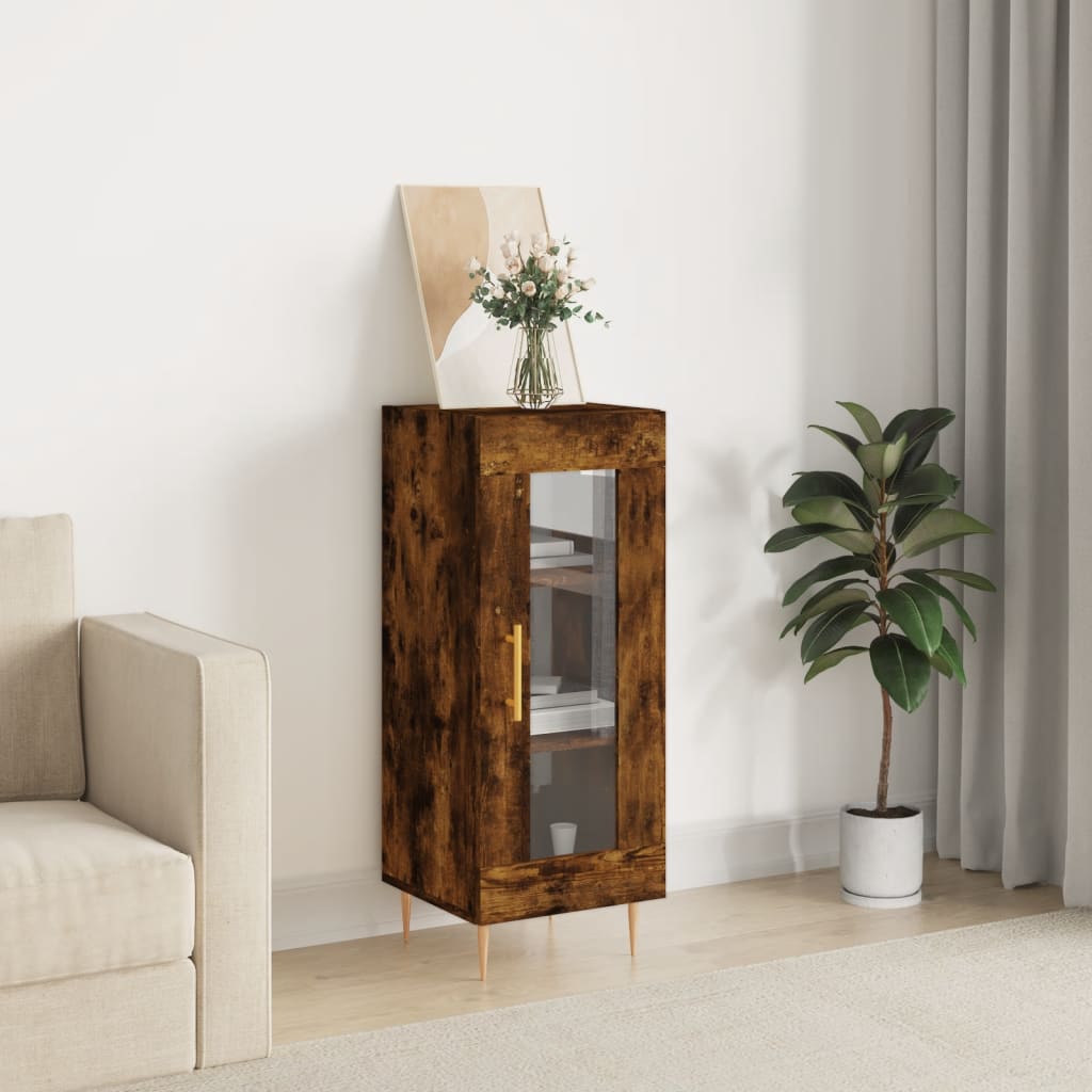 vidaXL Sideboard Smoked Oak 34.5x34x90 cm Engineered Wood