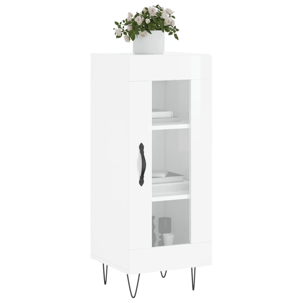 vidaXL Sideboard High Gloss White 34,5x34x90 cm Engineered Wood