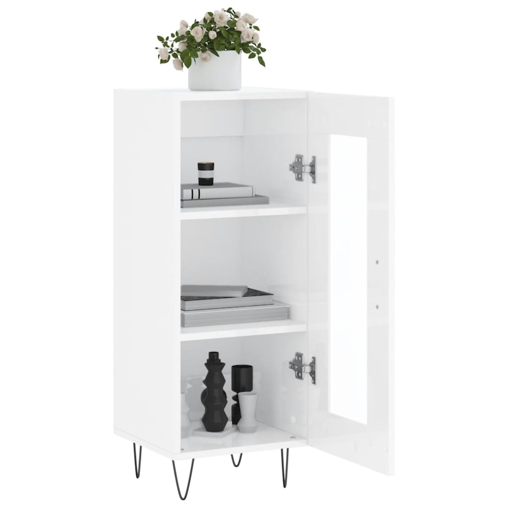 vidaXL Sideboard High Gloss White 34,5x34x90 cm Engineered Wood