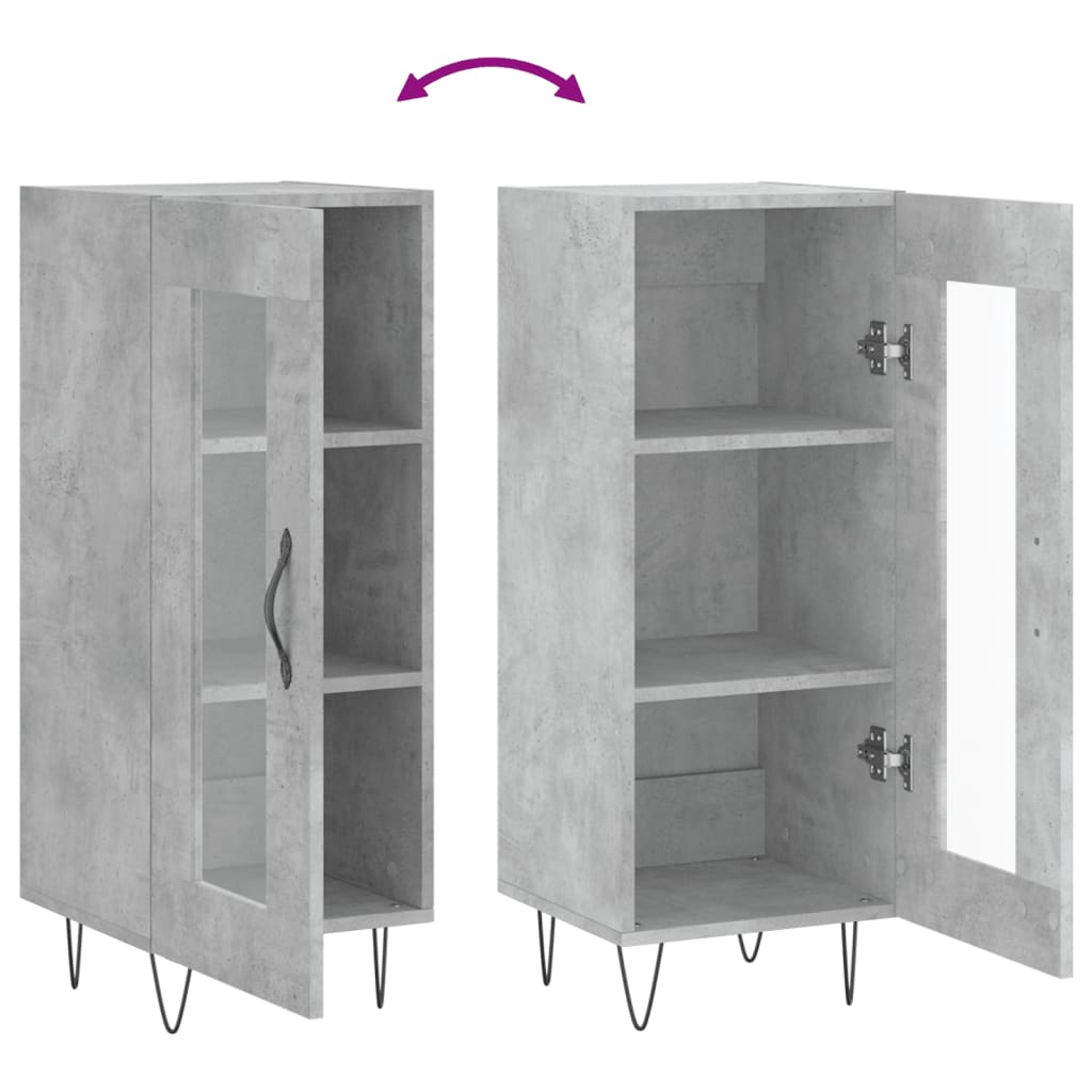 vidaXL Sideboard Concrete Grey 34,5x34x90 cm Engineered Wood