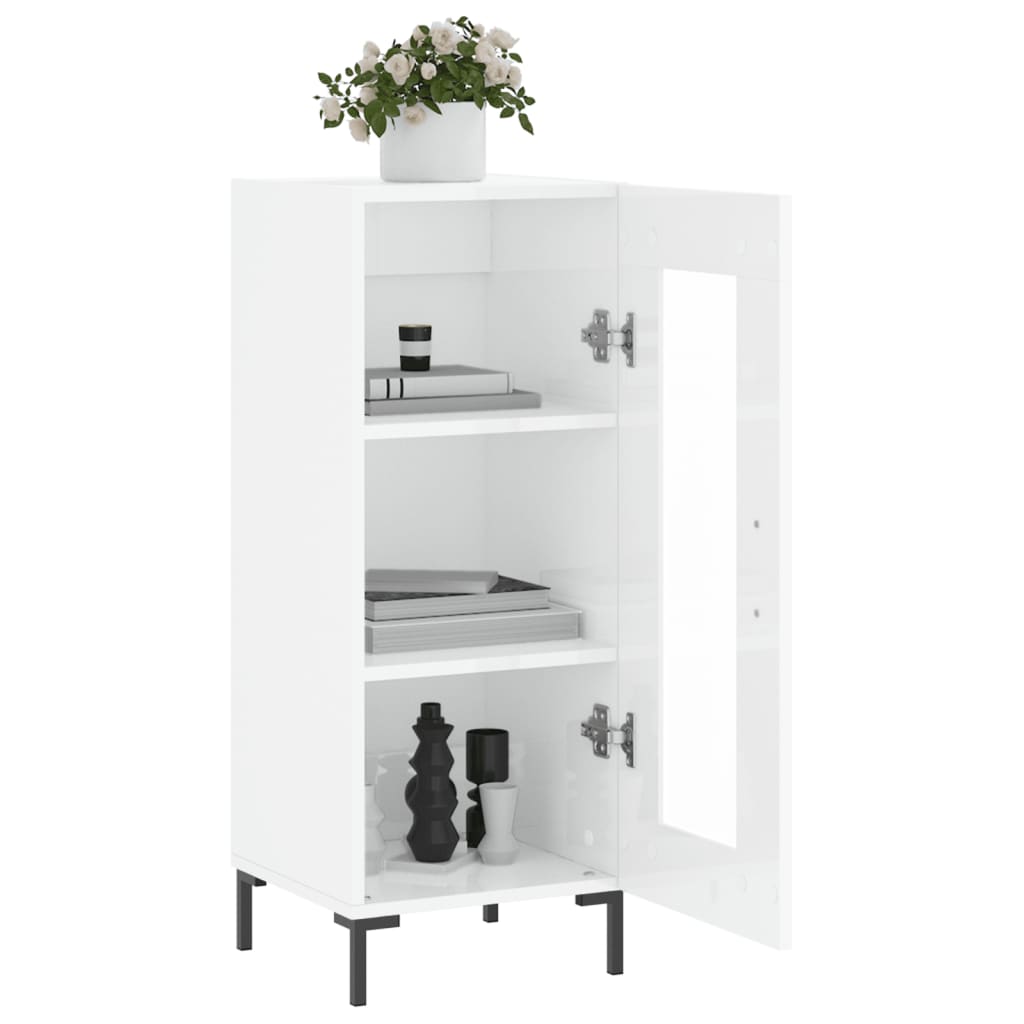 vidaXL Sideboard High Gloss White 34,5x34x90 cm Engineered Wood