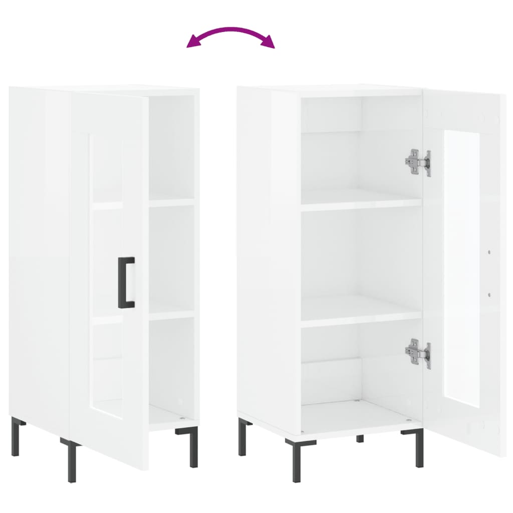 vidaXL Sideboard High Gloss White 34,5x34x90 cm Engineered Wood
