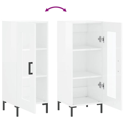 vidaXL Sideboard High Gloss White 34,5x34x90 cm Engineered Wood