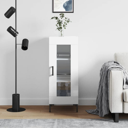 vidaXL Sideboard High Gloss White 34,5x34x90 cm Engineered Wood