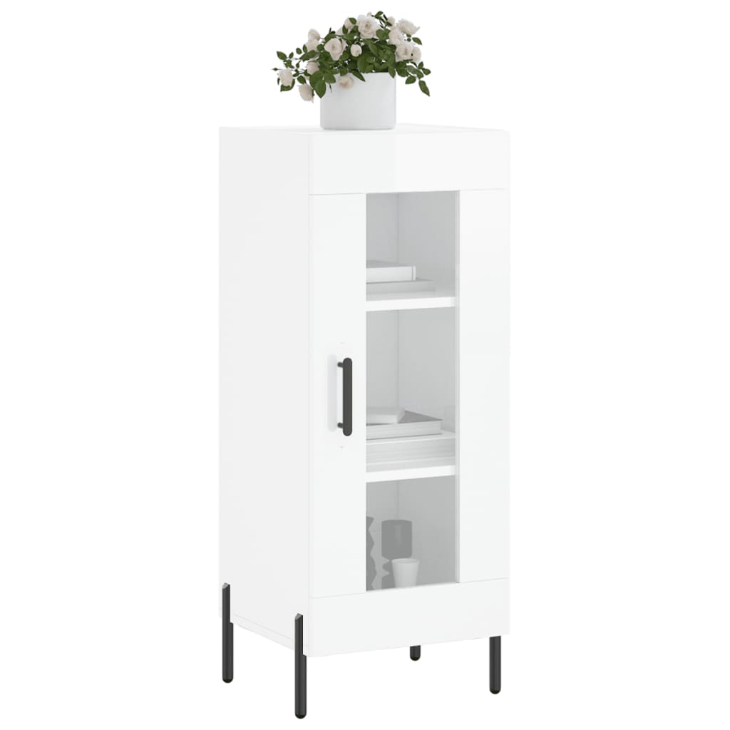 vidaXL Sideboard High Gloss White 34,5x34x90 cm Engineered Wood