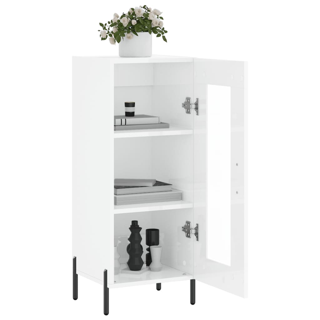 vidaXL Sideboard High Gloss White 34,5x34x90 cm Engineered Wood