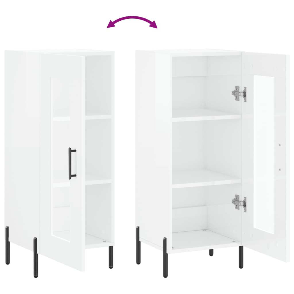 vidaXL Sideboard High Gloss White 34,5x34x90 cm Engineered Wood