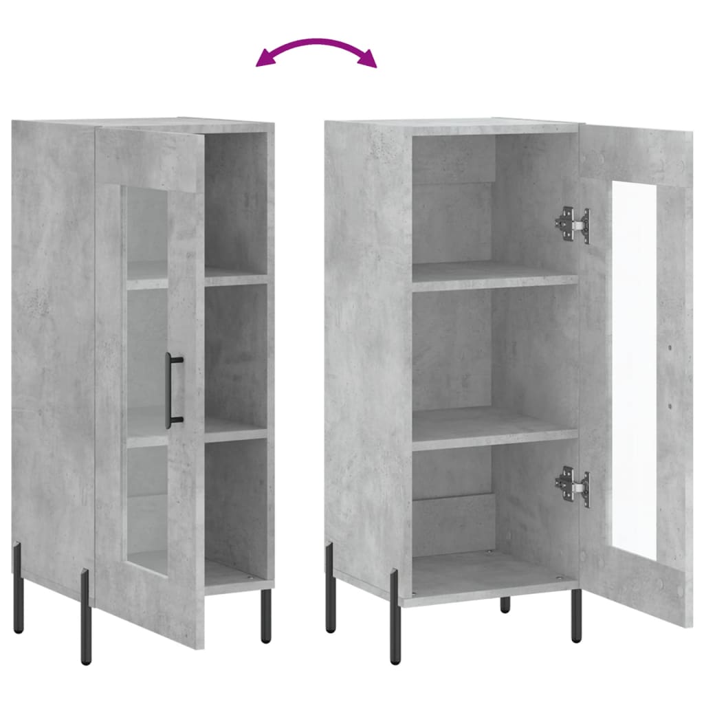 vidaXL Sideboard Concrete Grey 34,5x34x90 cm Engineered Wood