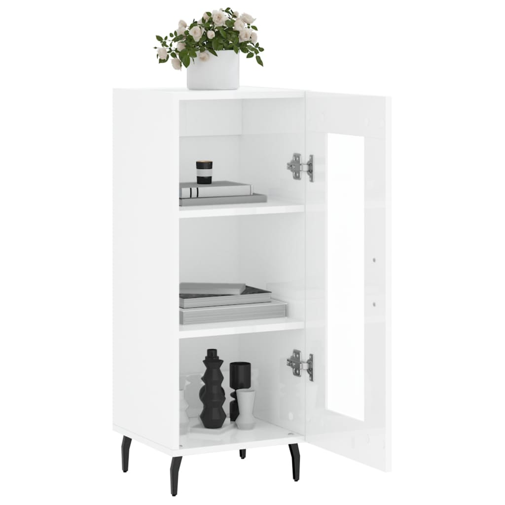 vidaXL Sideboard High Gloss White 34,5x34x90 cm Engineered Wood
