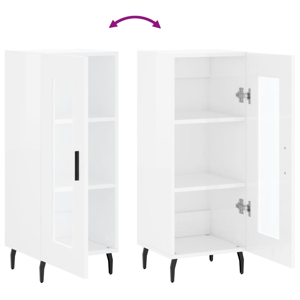 vidaXL Sideboard High Gloss White 34,5x34x90 cm Engineered Wood