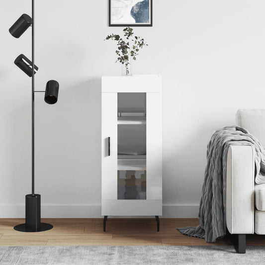 vidaXL Sideboard High Gloss White 34,5x34x90 cm Engineered Wood