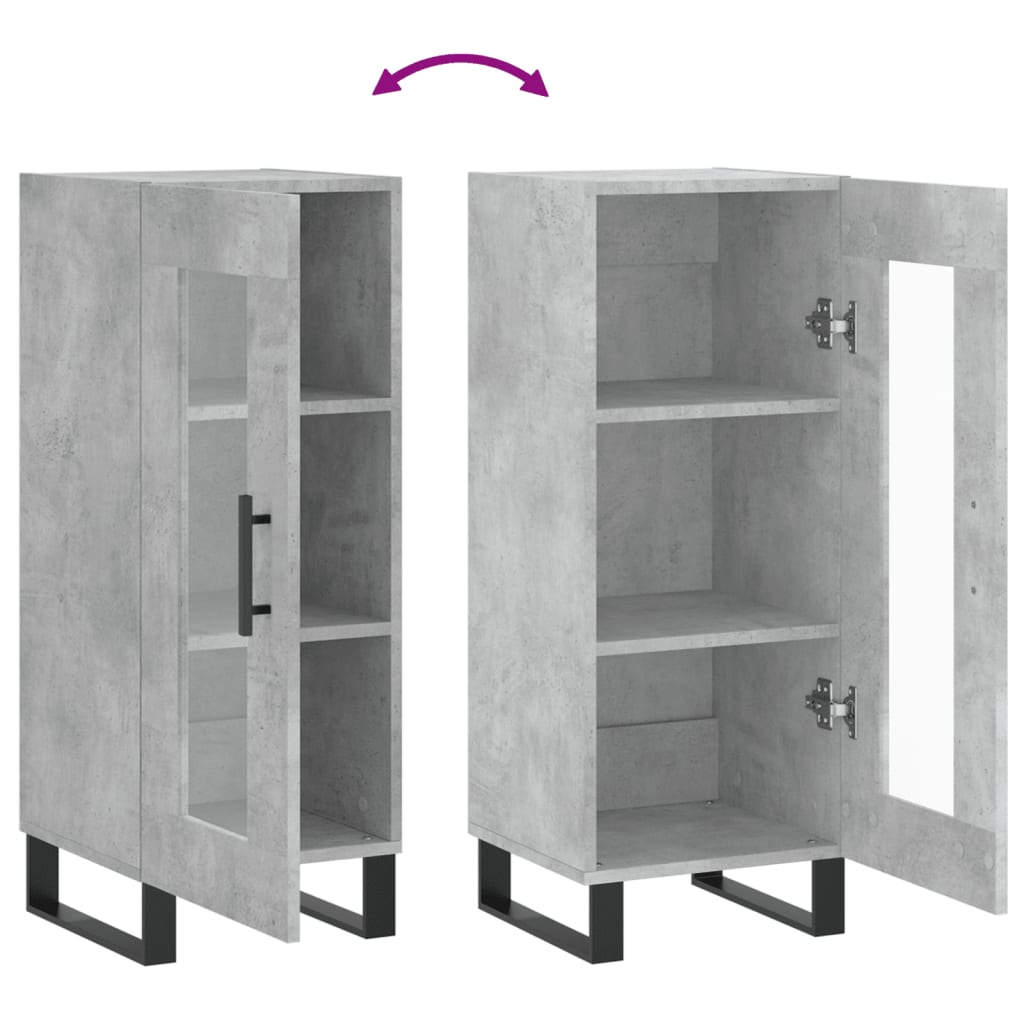 vidaXL Sideboard Concrete Grey 34.5x34x90 cm Engineered Wood