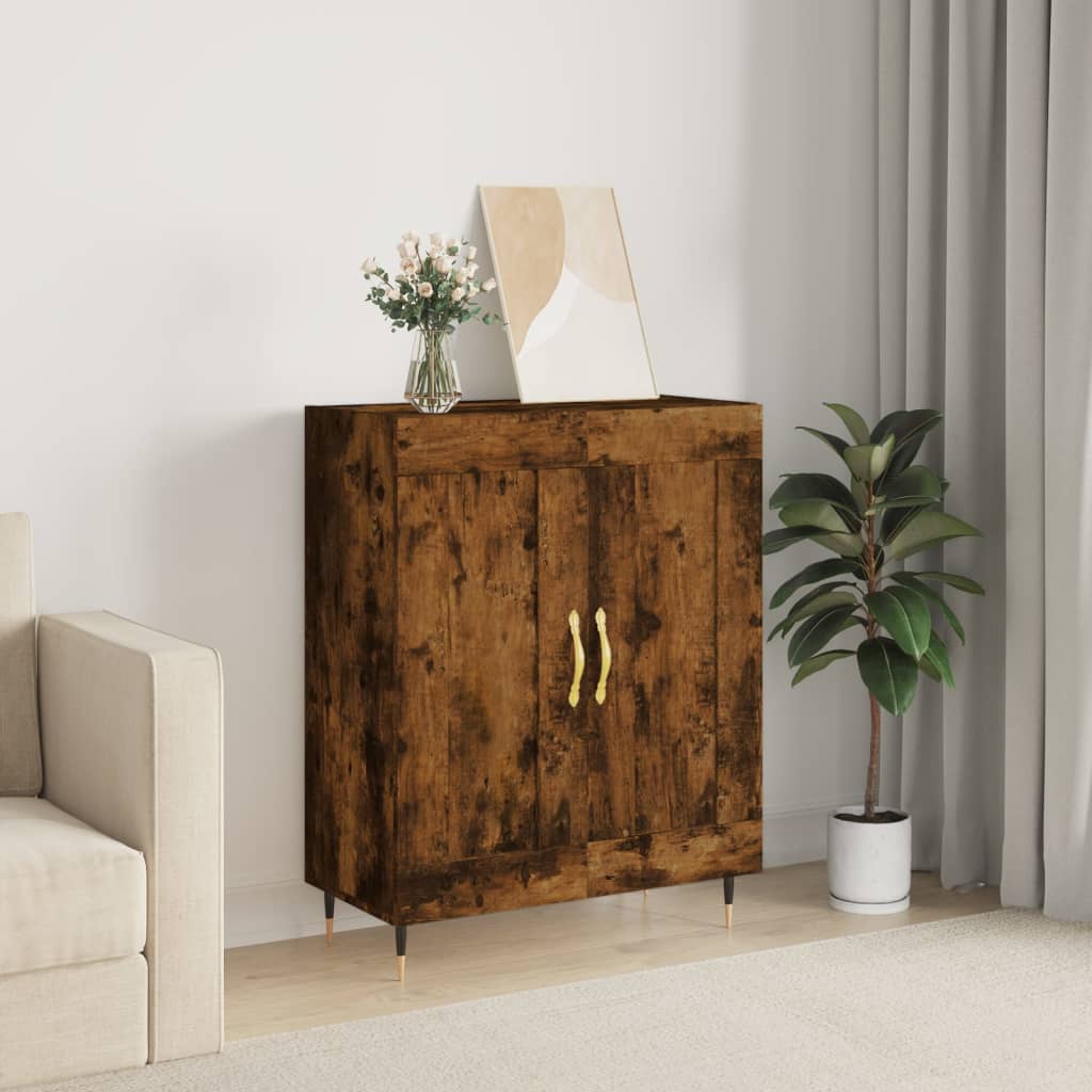 vidaXL Sideboard Smoked Oak 69.5x34x90 cm Engineered Wood