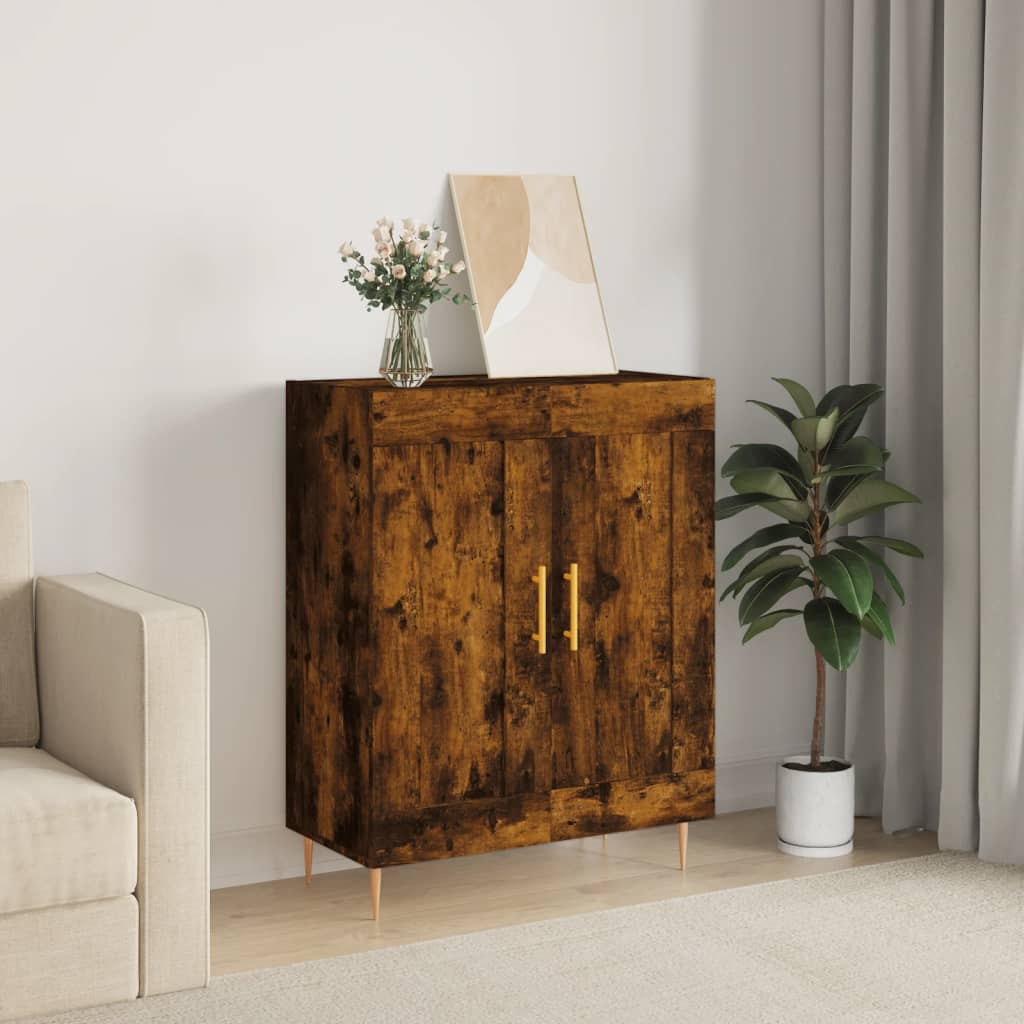 vidaXL Sideboard Smoked Oak 69,5x34x90 cm Engineered Wood