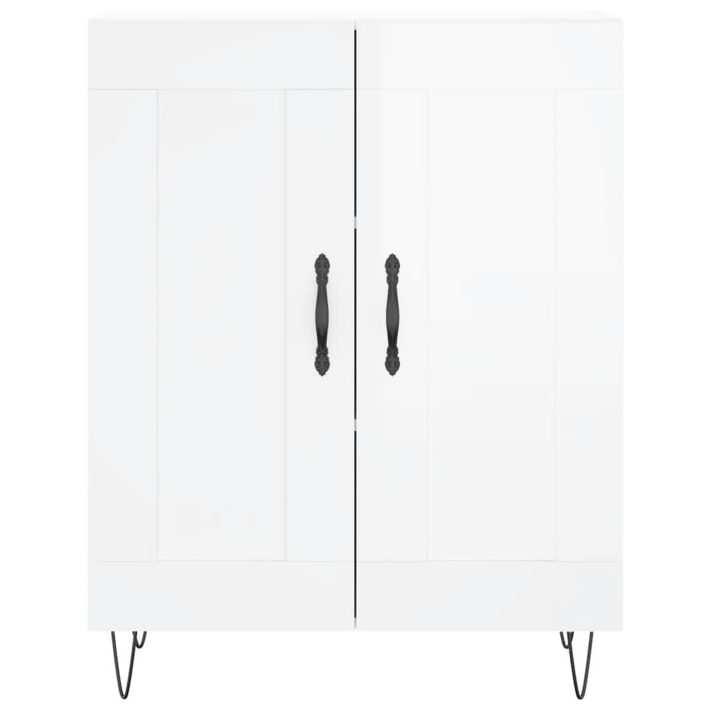 vidaXL Sideboard High Gloss White 69.5x34x90 cm Engineered Wood
