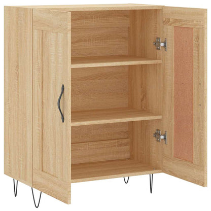 vidaXL Sideboard Sonoma oak 69.5 x 34 x 90 cm Engineered Wood and Iron