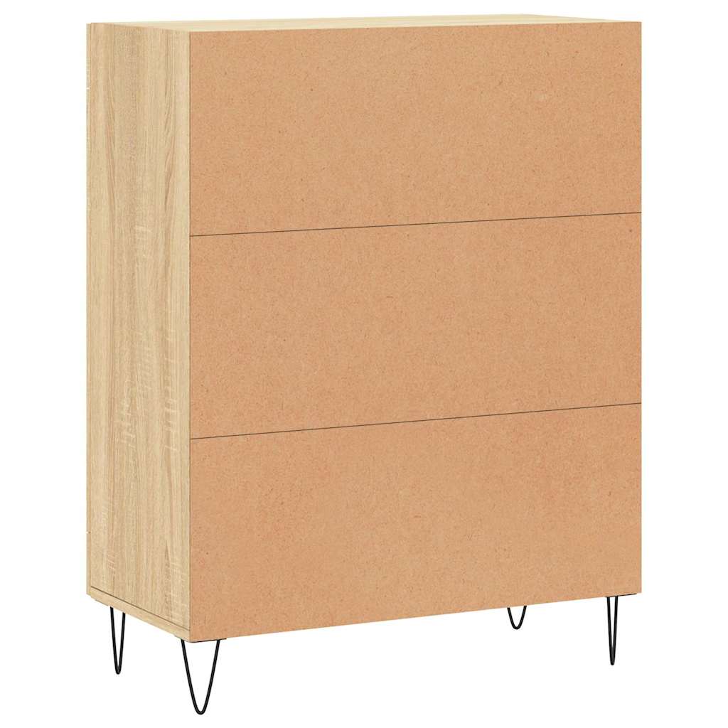 vidaXL Sideboard Sonoma oak 69.5 x 34 x 90 cm Engineered Wood and Iron
