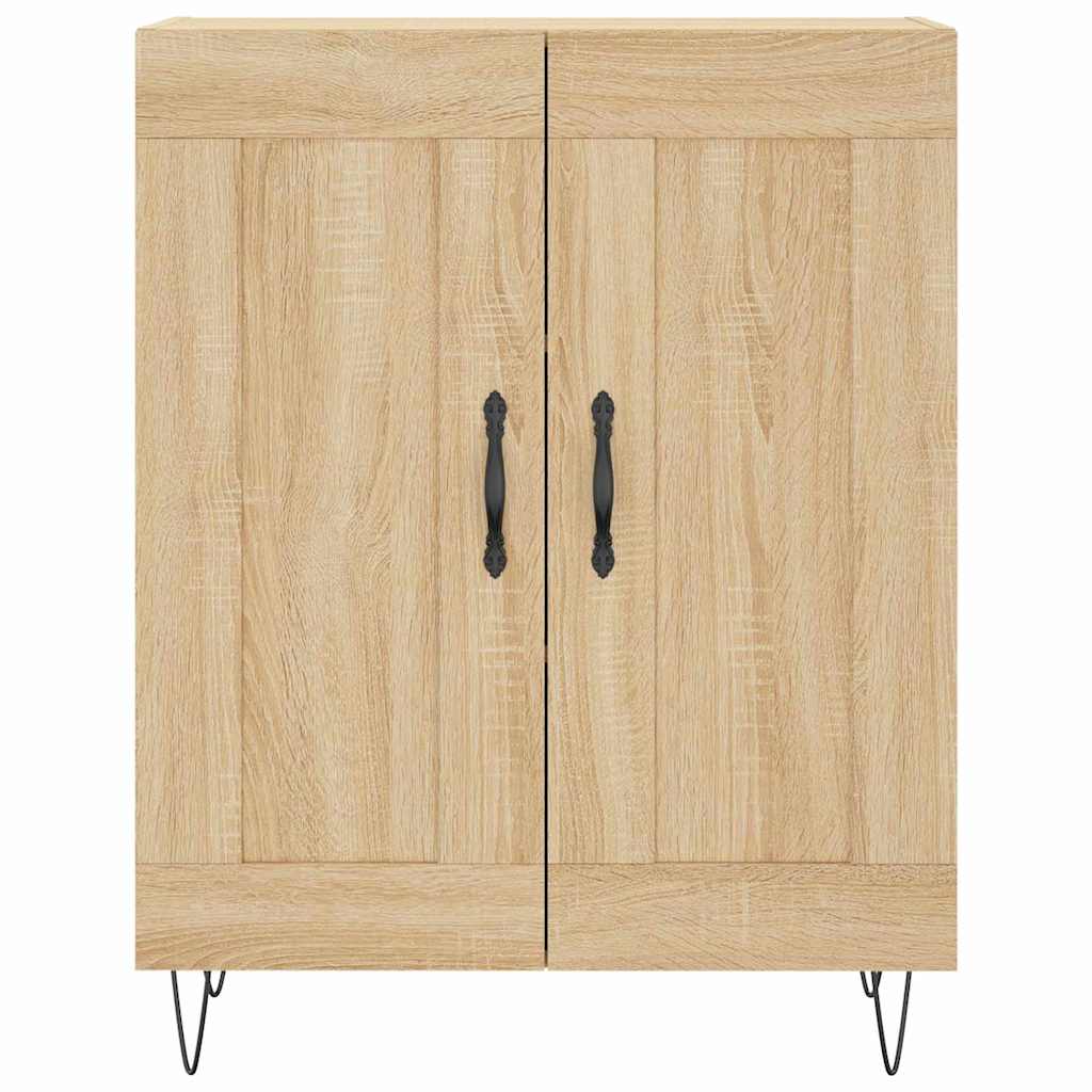 vidaXL Sideboard Sonoma oak 69.5 x 34 x 90 cm Engineered Wood and Iron