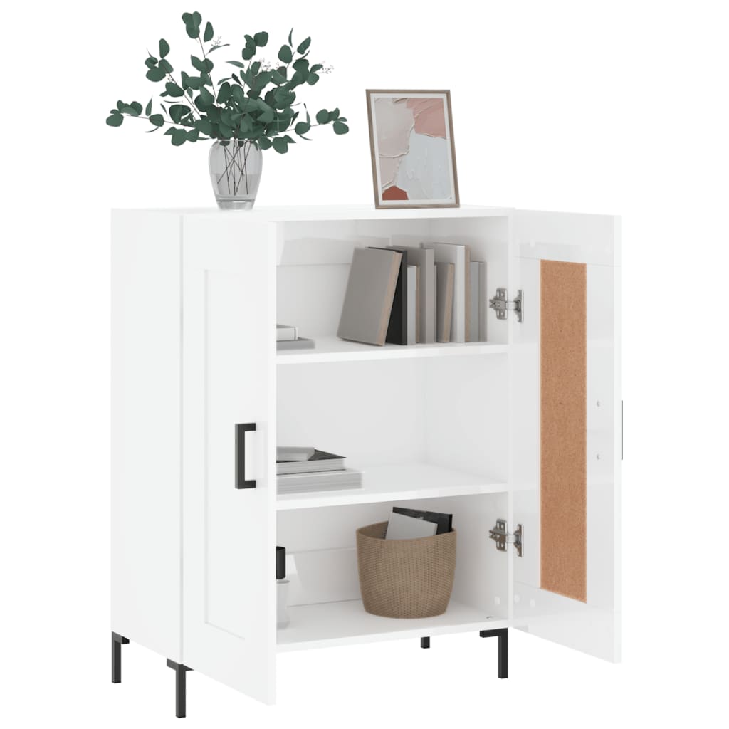 vidaXL Sideboard High Gloss White 69.5x34x90 cm Engineered Wood