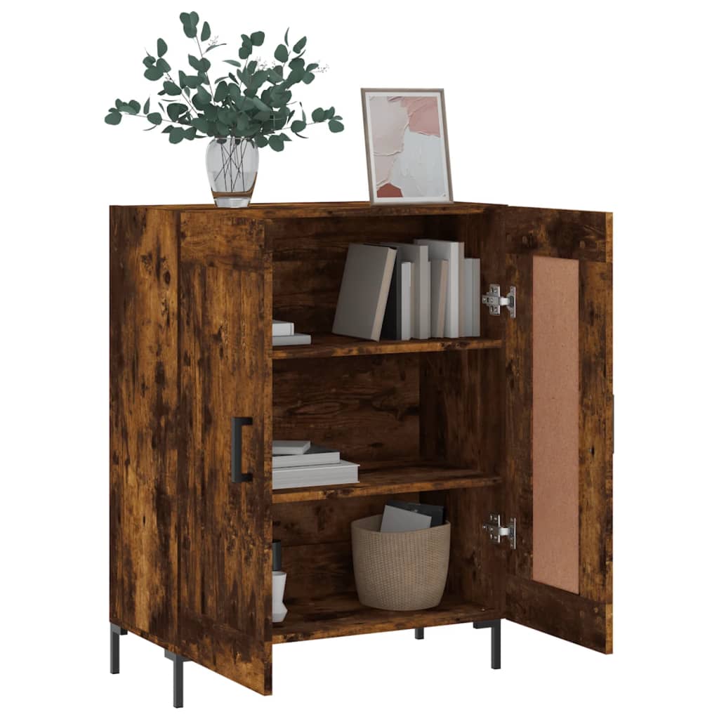 vidaXL Sideboard Smoked Oak 69,5x34x90 cm Engineered Wood