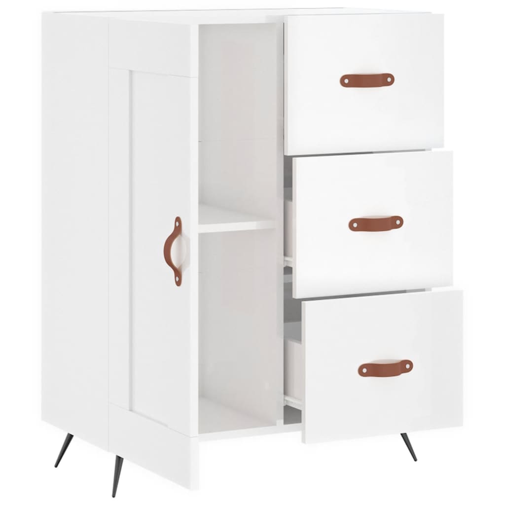vidaXL Sideboard High Gloss White 69.5x34x90 cm Engineered Wood
