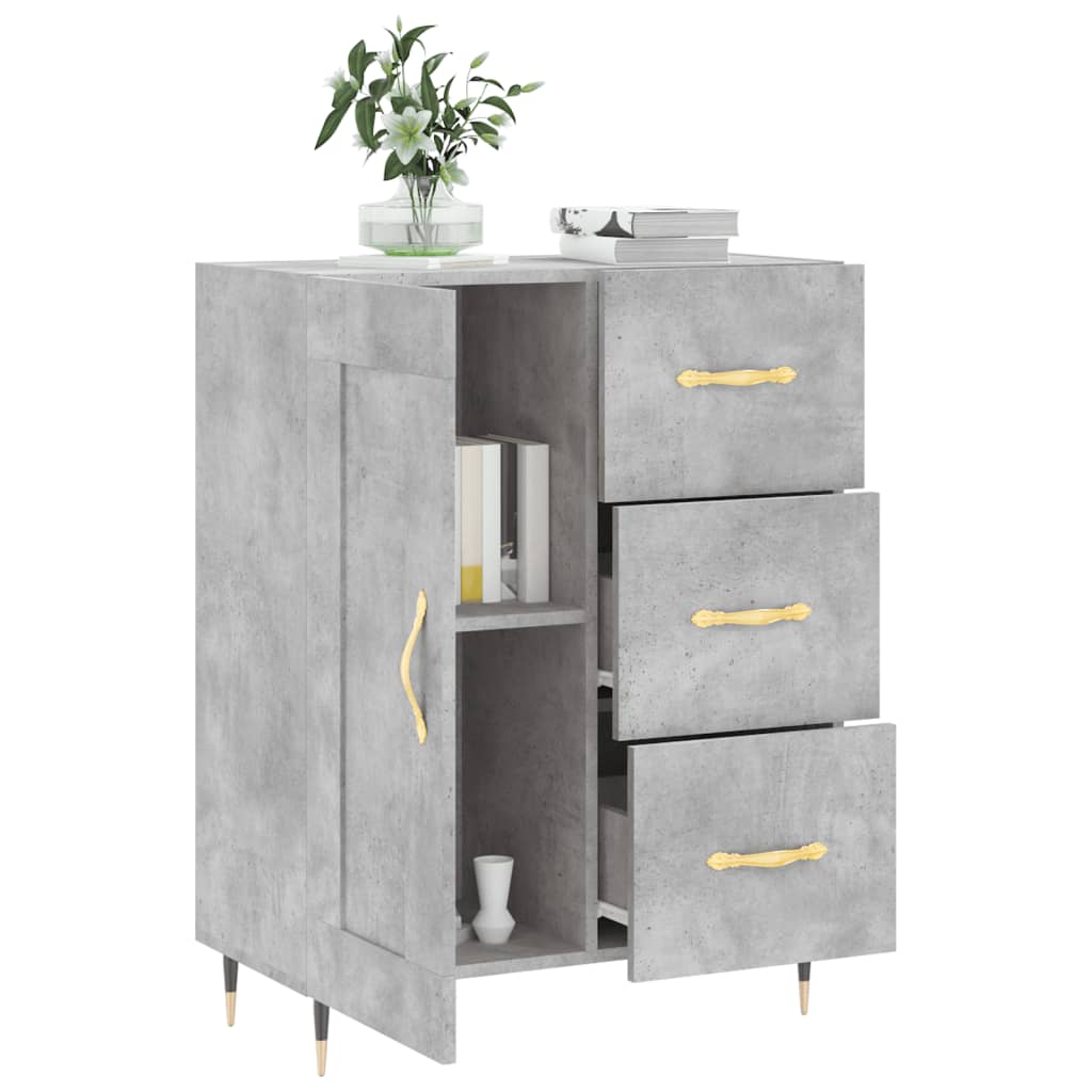 vidaXL Sideboard Concrete Grey 69.5x34x90 cm Engineered Wood