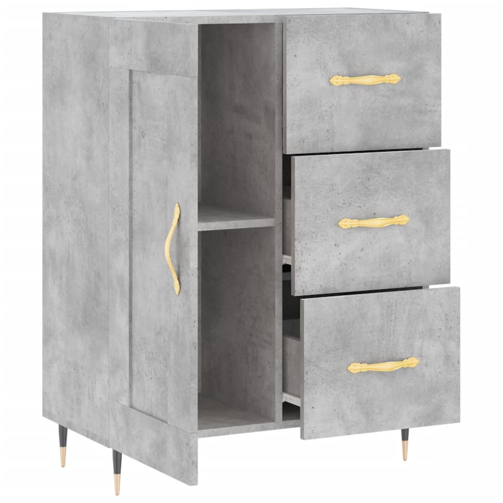 vidaXL Sideboard Concrete Grey 69.5x34x90 cm Engineered Wood