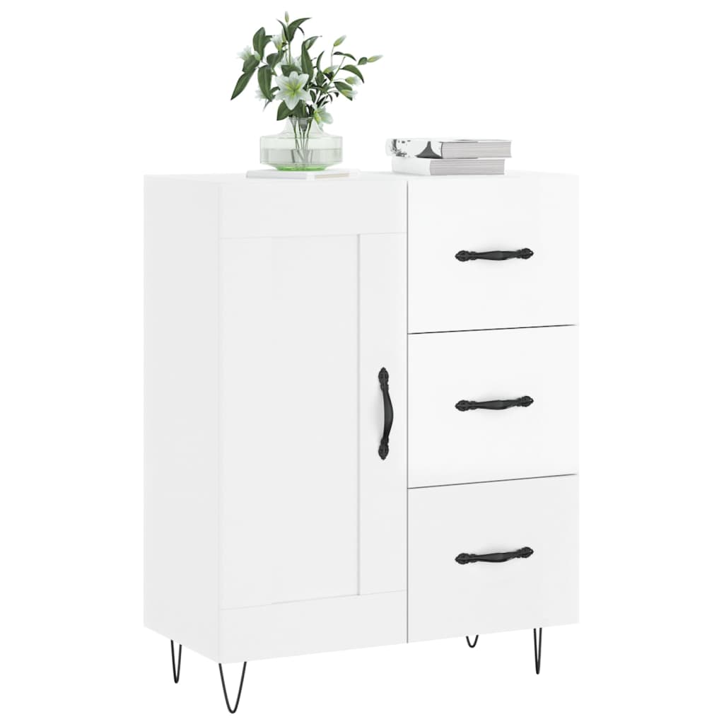 vidaXL Sideboard High Gloss White 69.5x34x90 cm Engineered Wood