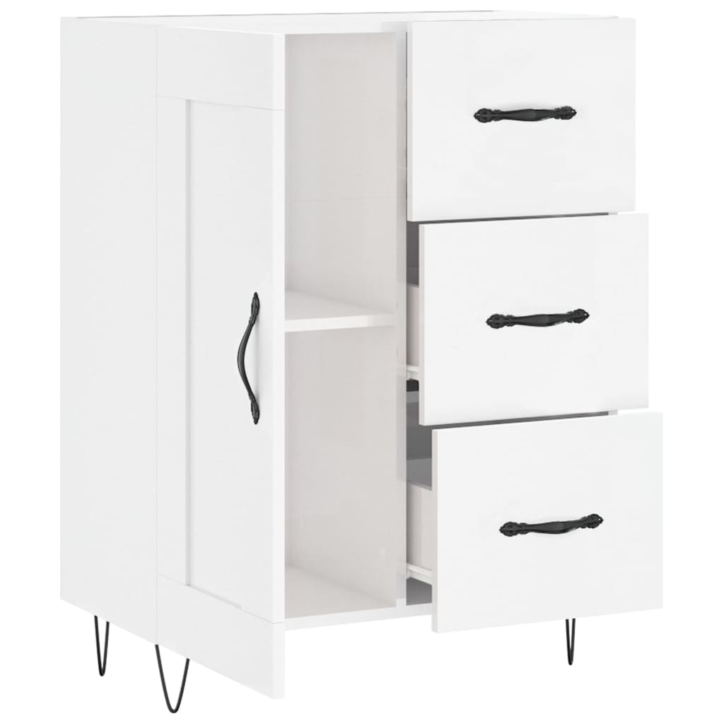 vidaXL Sideboard High Gloss White 69.5x34x90 cm Engineered Wood