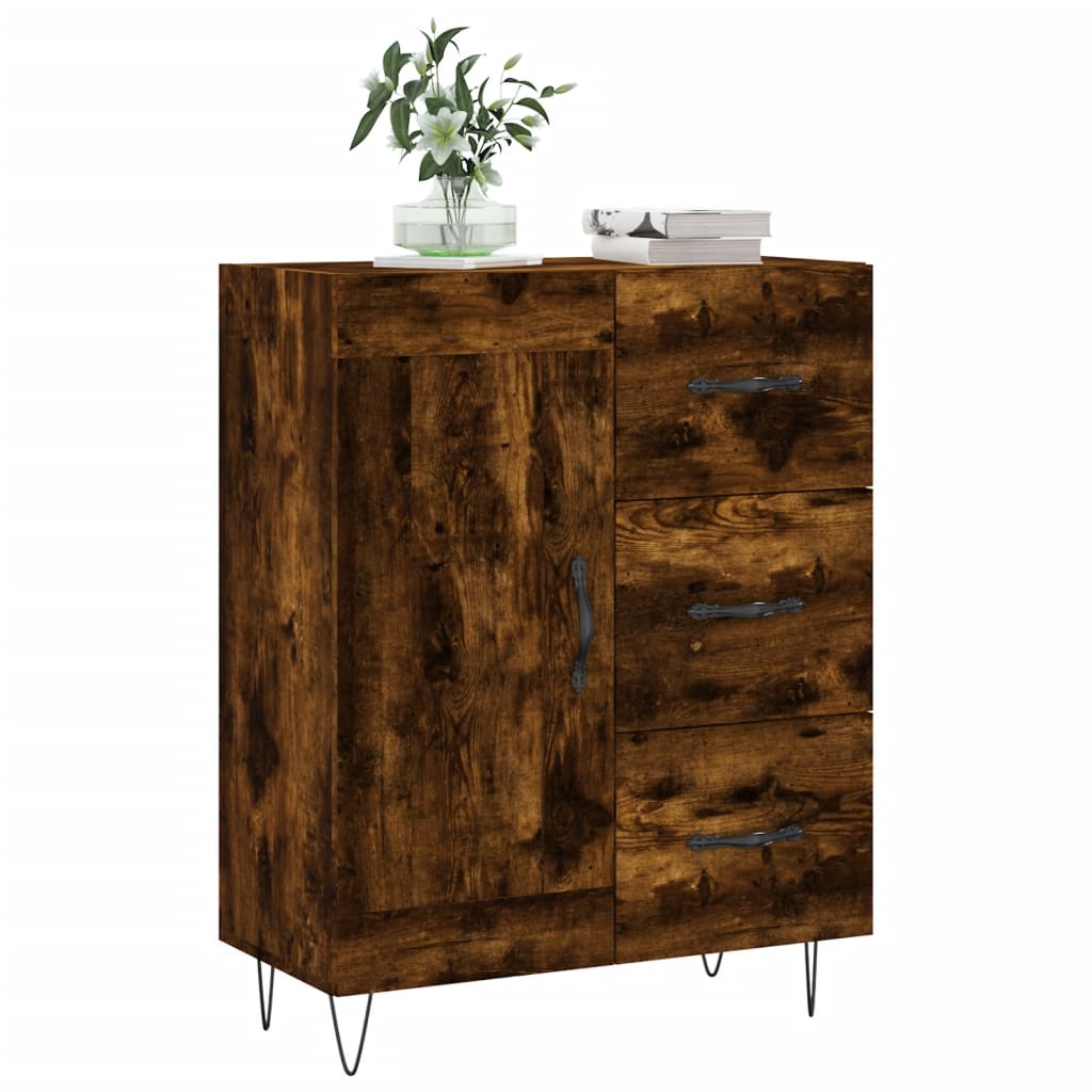 vidaXL Sideboard Smoked Oak 69,5x34x90 cm Engineered Wood