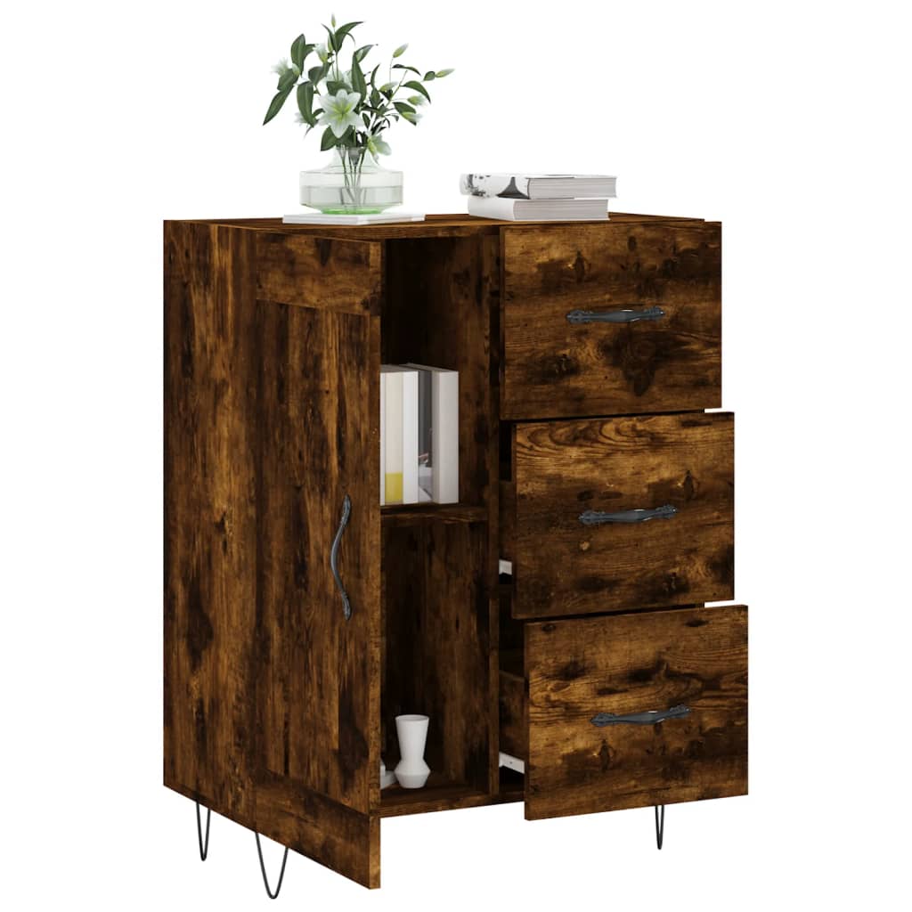 vidaXL Sideboard Smoked Oak 69,5x34x90 cm Engineered Wood