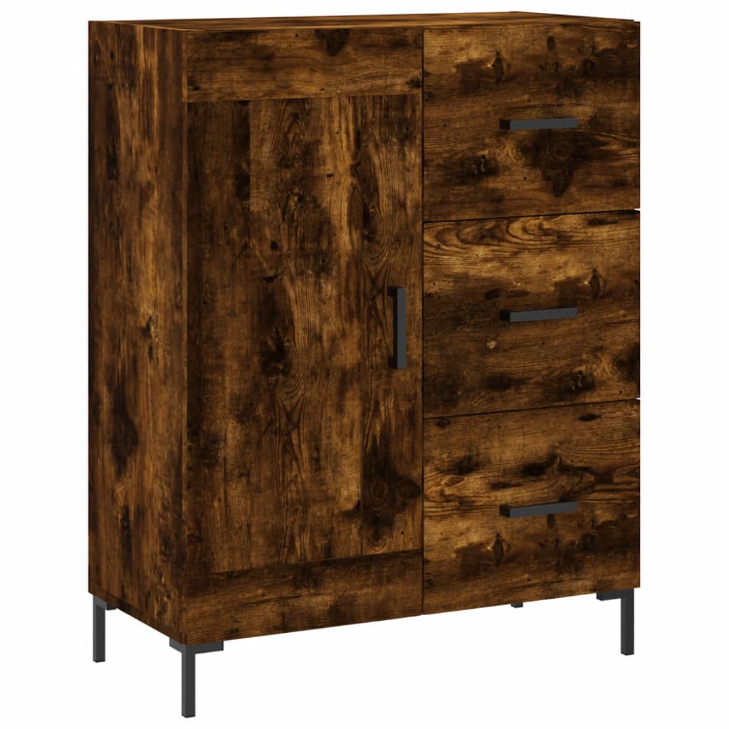 vidaXL Sideboard Smoked Oak 69,5x34x90 cm Engineered Wood