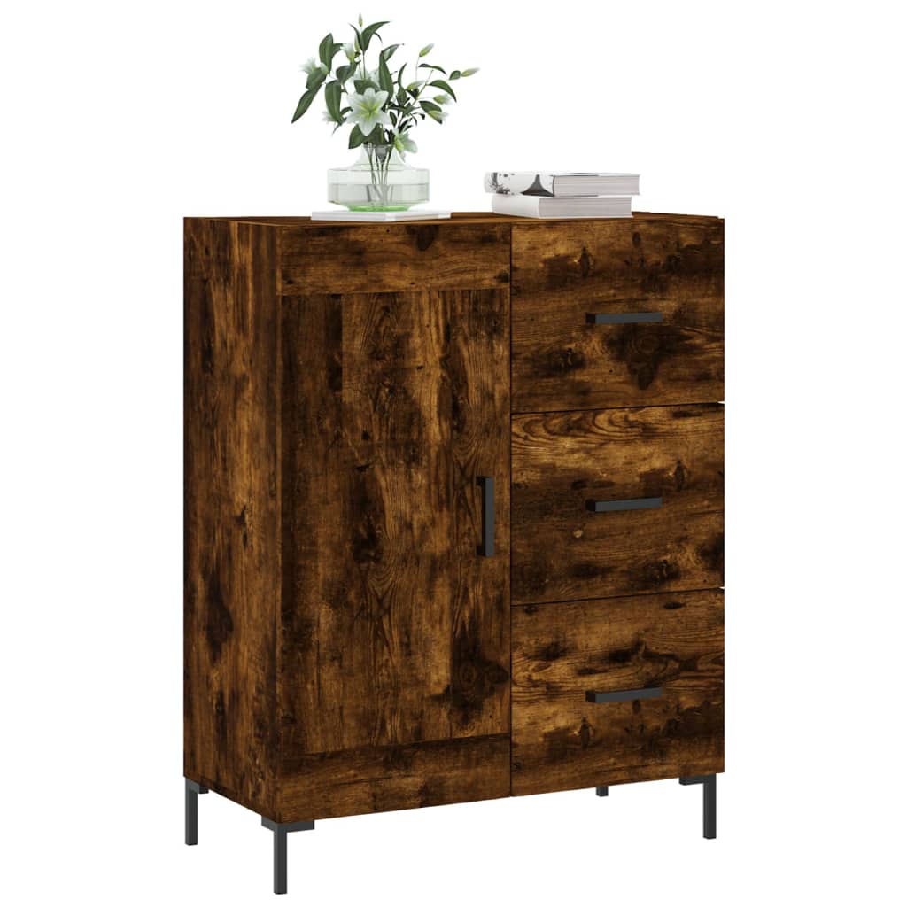 vidaXL Sideboard Smoked Oak 69,5x34x90 cm Engineered Wood