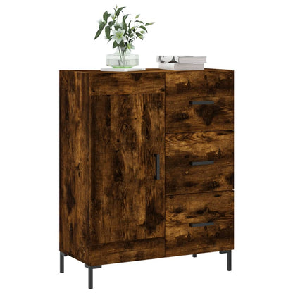 vidaXL Sideboard Smoked Oak 69,5x34x90 cm Engineered Wood