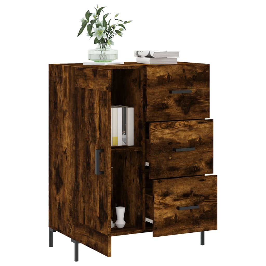 vidaXL Sideboard Smoked Oak 69,5x34x90 cm Engineered Wood