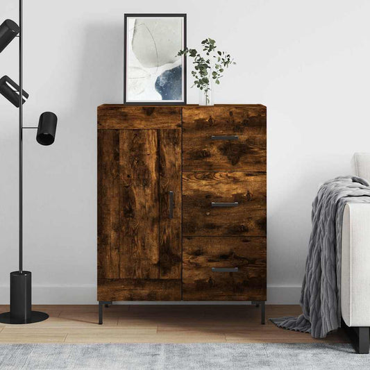 vidaXL Sideboard Smoked Oak 69,5x34x90 cm Engineered Wood