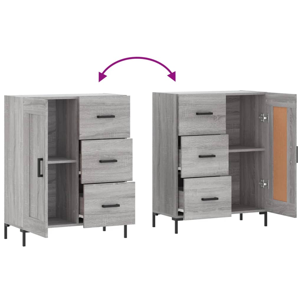vidaXL Sideboard Grey Sonoma 69.5x34x90 cm Engineered Wood