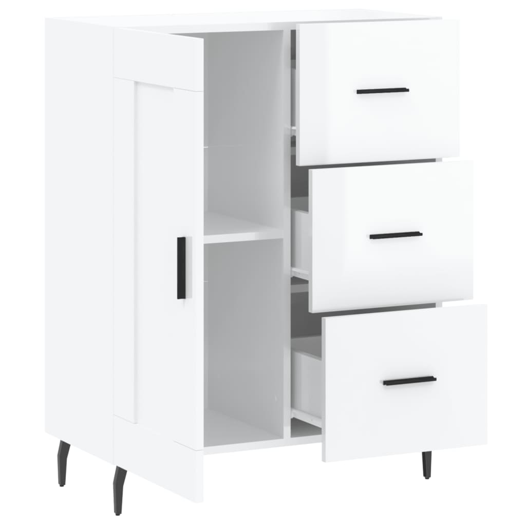vidaXL Sideboard High Gloss White 69,5x34x90 cm Engineered Wood