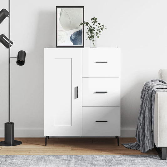 vidaXL Sideboard High Gloss White 69,5x34x90 cm Engineered Wood