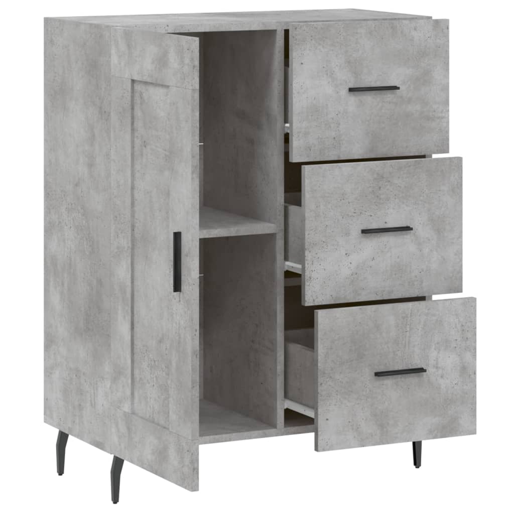 vidaXL Sideboard Concrete Grey 69,5x34x90 cm Engineered Wood