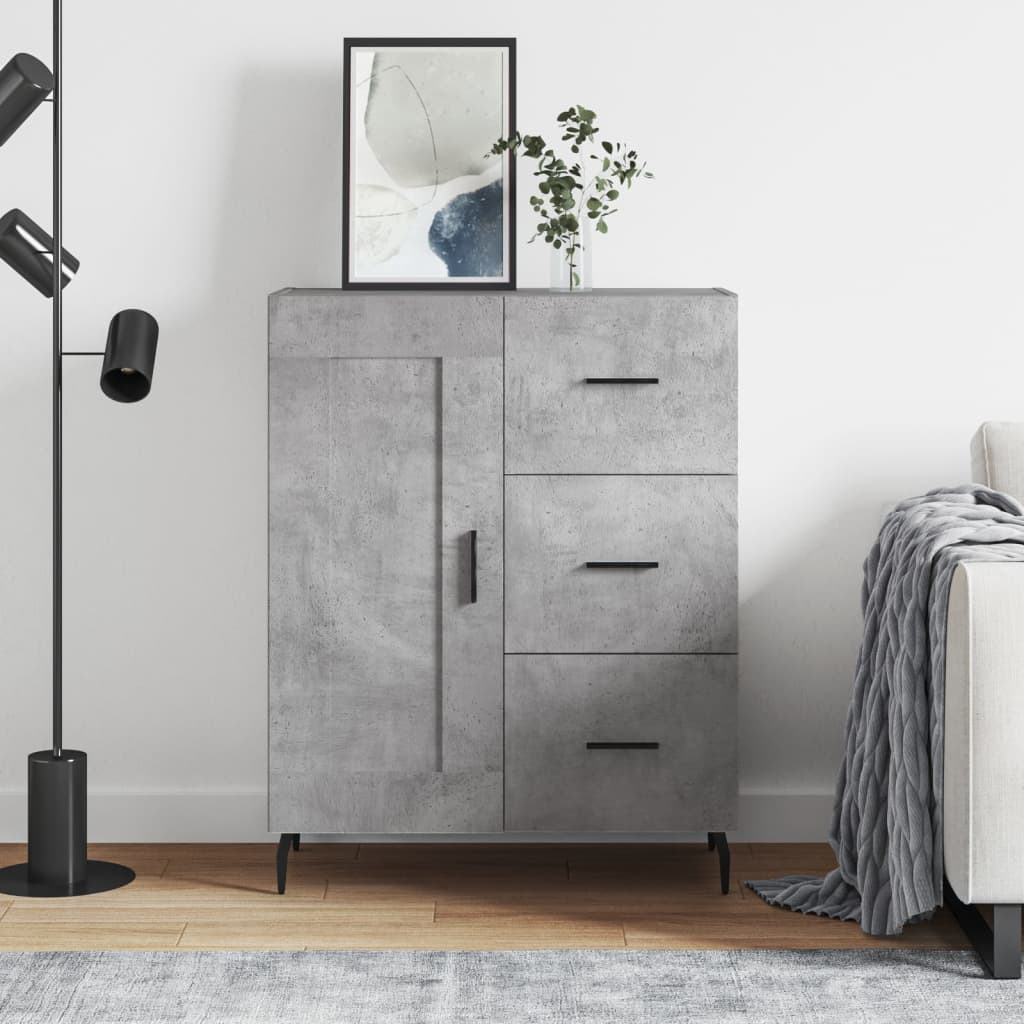 vidaXL Sideboard Concrete Grey 69,5x34x90 cm Engineered Wood