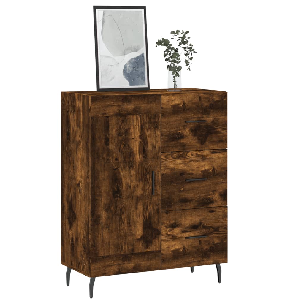 vidaXL Sideboard Smoked Oak 69,5x34x90 cm Engineered Wood