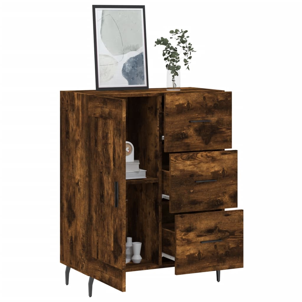 vidaXL Sideboard Smoked Oak 69.5x34x90 cm Engineered Wood