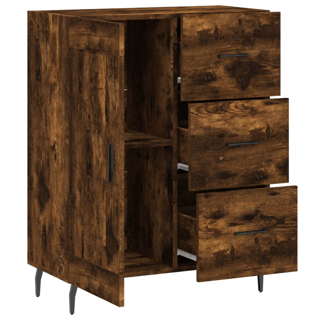 vidaXL Sideboard Smoked Oak 69,5x34x90 cm Engineered Wood